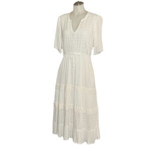 Knox Rose White Cream Tiered Midi Sundress